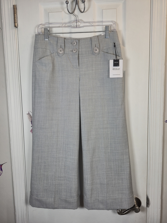 Express Pants - Express Design Studio The Editor Gray Y2K Wide Leg Cuffed Trousers Size 2